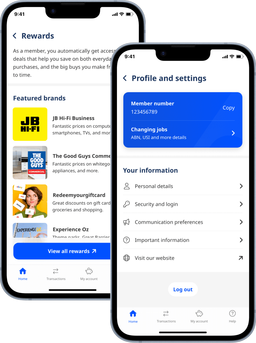 Phone screenshots of mobile app transaction pages