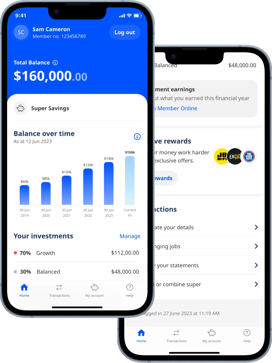 Phone screenshots of mobile app transaction pages