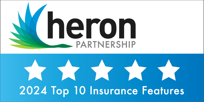 Heron 2024 Top 10 Insurance Features award logo