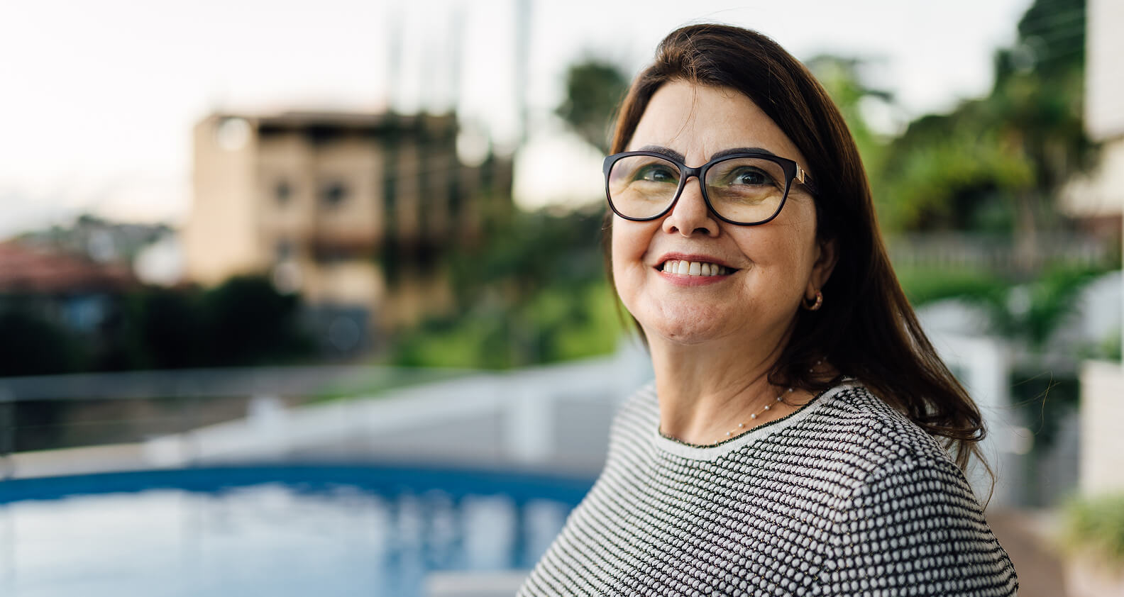 Confident woman smiling