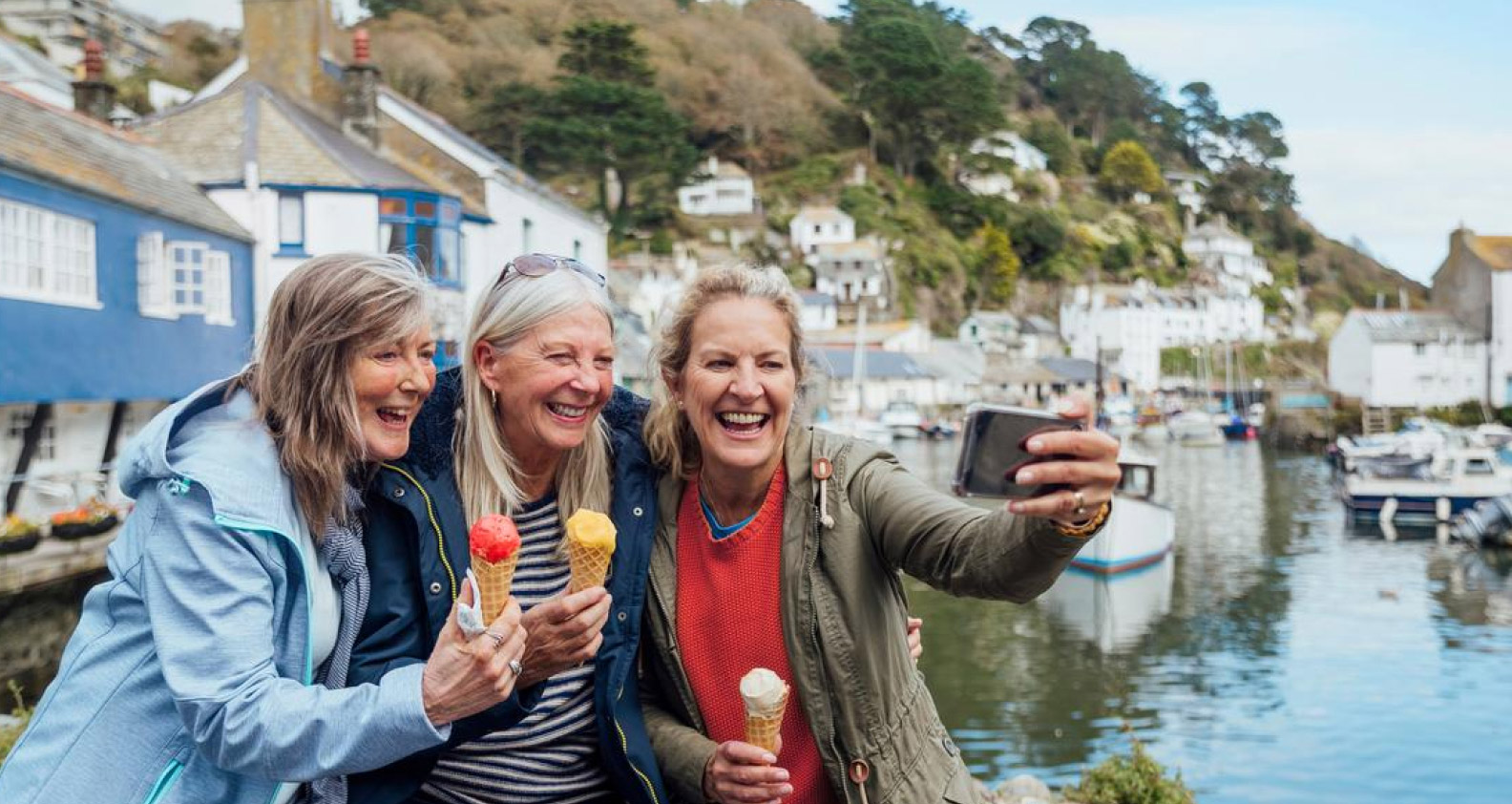 Older women taking a selfie with ice creams