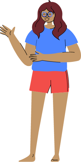 Illustration of a person standing pointing