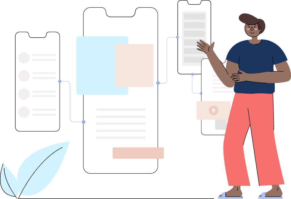 Illustration of a man in a kitchen